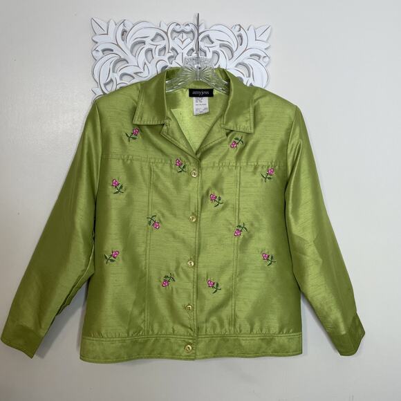 AMY JESS Women's Small 3-Piece JACKET TOP PANT Set Chartreuse GREEN Made in USA - Picture 3 of 16